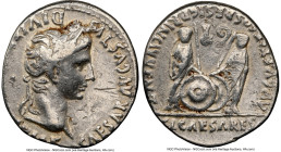 Augustus (27 BC-AD 14). AR denarius (19mm, 3.76 gm, 1h). NGC Choice Fine 4/5 - 2/5, scuffs. Lugdunum, 2 BC-AD 4. CAESAR AVGVSTVS-DIVI F PATER PATRIAE,...