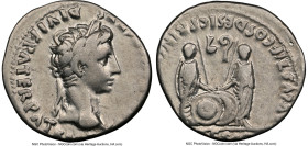 Augustus (27 BC-AD 14). AR denarius (19mm, 10h). NGC Choice Fine, brushed. Lugdunum, 2 BC-AD 4. CAESAR AVGVSTVS-DIVI F PATER PATRIAE, laureate head of...