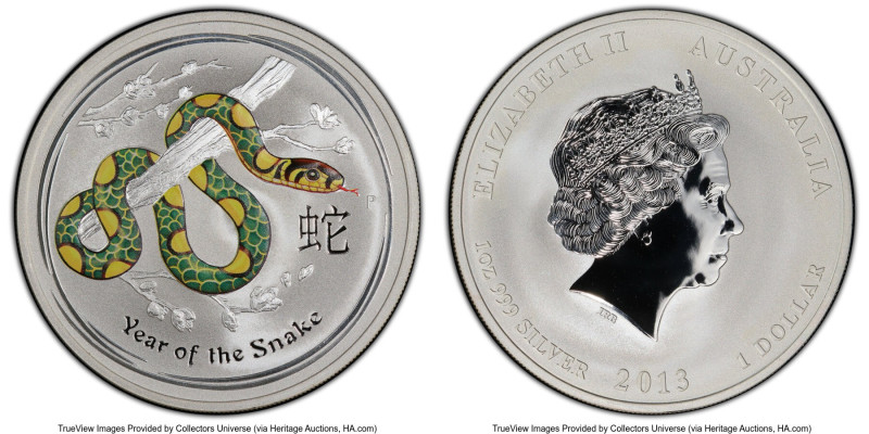 Elizabeth II 3-Piece Lot of Certified Assorted "Year of the Snake" silver Issues...