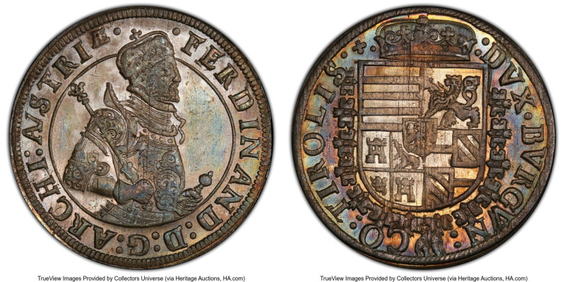 Archduke Ferdinand Thaler (1564-95) MS62 PCGS, Dav. 8094A. Var BVRGVN. HID098012...