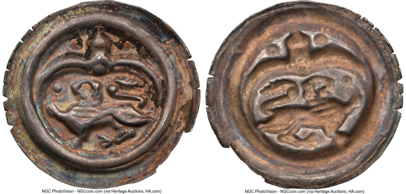 Brunswick-Luneburg. Wilhelm "Lion" Bracteate ND (1195-1213) AU58 NGC, Berger-365...