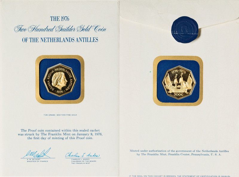 3-Piece Lot of Uncertified Assorted gold Proof Issues 1976 UNC, 1) Netherlands A...