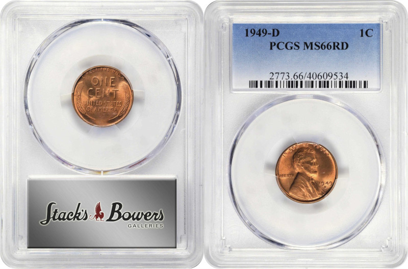 Lot of (10) 1949-D Lincoln Cents. MS-66 RD (PCGS).
PCGS# 2773. NGC ID: 22EW.