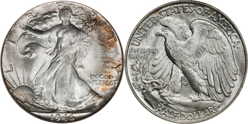 1946-S Walking Liberty Half Dollar. MS-66 (PCGS).
PCGS# 6629. NGC ID: 24SL.