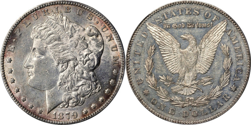 1879-S Morgan Silver Dollar. Reverse of 1878. Top 100 Variety. AU-50 (PCGS).
PC...