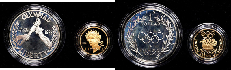 Complete Set of Proof 1988-Dated Seoul Olympiad Commemorative Coins. (Uncertifie...