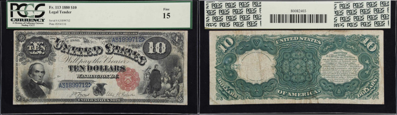 Fr. 113. 1880 $10 Legal Tender Note. PCGS Currency Fine 15.
Better known as the...