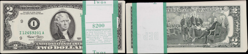 Pack of (100) Fr. 1937-I. 2003 $2 Federal Reserve Notes. Minneapolis. Choice Unc...