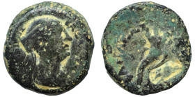 PTOLEMAIC KINGS of EGYPT. Berenike II, circa 244/3-221 BC. Ae (bronze, 4.57 g, 18 mm), uncertain mint on the north Syrian coast. Diademed and draped b...