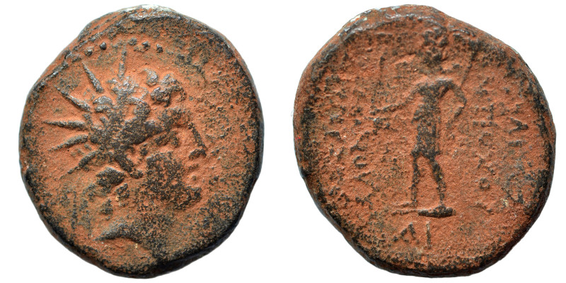 SELEUKID KINGS of SYRIA. Antiochos VI Dionysos, 144-142 BC. Ae (bronze, 11.40 g,...