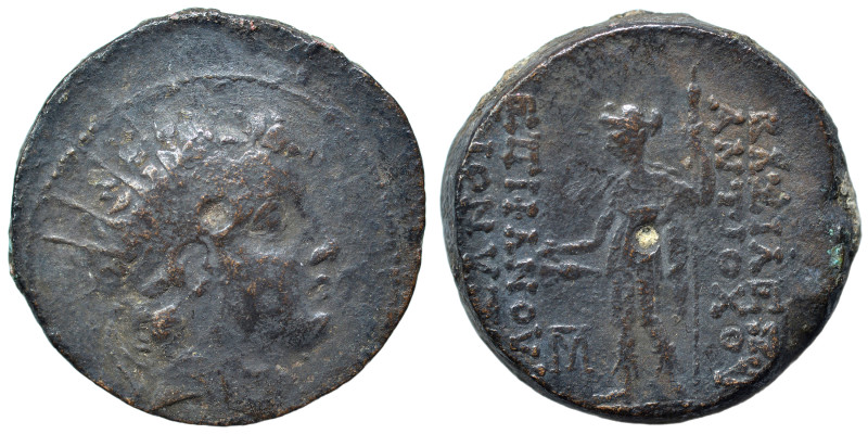 SELEUKID KINGS of SYRIA. Antiochos VI Dionysos, 144-142 BC. Ae (bronze, 11.01 g,...