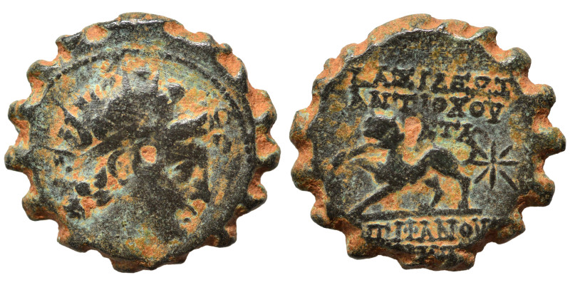 SELEUKID KINGS of SYRIA. Antiochos VI Dionysos, 144-142 BC. Ae Serrate (bronze, ...