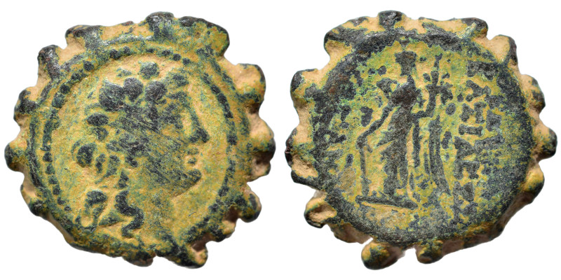 SELEUKID KINGS of SYRIA. Alexander II Zabinas, 128-122 BC. Ae serrate (bronze, 5...