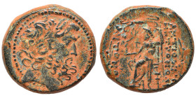 SYRIA, Seleucis and Pieria. Antioch, 1st century BC. Ae (bronze, 9.41 g, 20 mm). Laureate head of Zeus right. Rev. ANTIOΧΕΩN ΜΗΤΡΟΠΟΛΕΩΣ / ΑΥΤΟΝΟΜΟΥ Z...