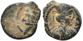 KINGS of PARTHIA. Osroes I, circa 109-129. Chalkous (bronze, 1.35 g, 12 mm), Seleukeia on the Tigris. Diademed and draped bust left. Rev. Turreted and...