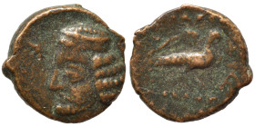 KINGS of PARTHIA. Ae (bronze, 3.79 g, 13 mm). Diademed and draped bust to left. Rev. Eagle (?) standing right. Nearly very fine.