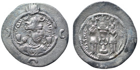 SASANIAN KINGDOM. Hemidrachm (silver, 3.49 g, 30 mm). Crowned bust, crescent over right shoulder and fillet at each shoulder Rev. Fire altar between a...