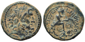 SYRIA, Seleucis and Pieria. Antioch. Pseudo-autonomous issue, time of Augustus, 27 BC-14 AD. Ae (bronze, 6.43 g, 20 mm), 7/6 BC. Laureate head of Zeus...