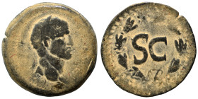 SYRIA, Seleucis and Pieria. Antioch. Galba, 69. Ae (bronze, 7.12 g, 23 mm). Laureate head right. Rev. Large S C within laurel wreath. Repatinated, nea...