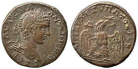 SYRIA, Seleucis and Pieria. Antioch. Elagabalus, 218-222. Tetradrachm (billon, 13.58 g, 25 mm). Laureate bust to right. Rev. Eagle with spread wings s...