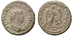 SYRIA, Seleucis and Pieria. Antioch. Philip I, 244-249. Tetradrachm (billon, 11.77 g, 29 mm). Radiate, draped and cuirassed bust right. Rev. Eagle sta...