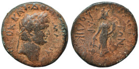 SYRIA, Seleucis and Pieria. Laodicea ad Mare. Domitian, 81-96. Ae (bronze, 9.24 g, 24 mm). ΑΥΤΟΚ ΚΑΙ ΔΟΜΙΤΙΑΝΟΥ ΓΕΡΜΑΝΙΚΟΥ ϹΕΒ Laureate head of Domiti...