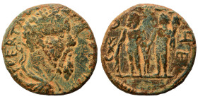 SYRIA, Coele. Heliopolis. Septimius Severus, 193-211. Ae (bronze, 9.96 g, 22 mm). [IMP L SEPT SEV] PERT AVG Radiate, draped, and cuirassed bust right....