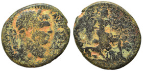 SYRIA, Cyrrhestica. Hieropolis. Caracalla, 198-217. Ae (bronze, 12.74 g, 26 mm). Laureate, draped and cuirassed bust of Caracalla right. Rev. Atargati...