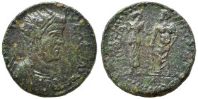 CILICIA. Irenopolis-Neronias. Valerian I, 253-260. Ae (bronze, 22.72 g, 28 mm). Radiate, draped and cuirassed bust to right. Rev. Hygieia standing to ...
