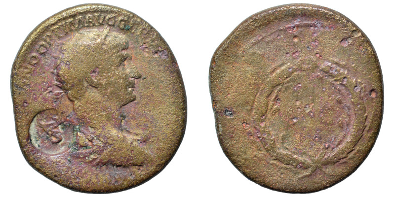 Trajan, 98-117. As (?) (orichalcum, 8.63 g, 24 mm). Laureate bust right. Rev. SC...