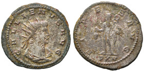 Gallienus, 253-268. Antoninianus (silver, 3.58 g, 21 mm), Antioch. GALLIENVS AVG Radiate and cuirassed bust right. Rev. FIDES AVG / PXV Mercury standi...