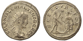 Valerian I, 253-260. Antoninianus (billon, 3.41 g, 21 mm), Antioch. IMP VALERIANVS AVG Radiate, draped bust right. Rev. P M TR P V COS IIII P P Valeri...