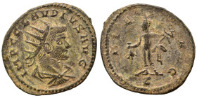 Claudius II Gothicus, 268-270. Antoninianus (billon, 2.81 g, 21 mm), Antioch. IMP C CLAVDIVS AVG Radiate, draped and cuirassed bust to right. Rev. FID...