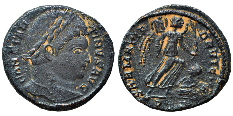 Constantine I, 307/310-337. Follis (bronze, 3.14 g, 18 mm), Lugdunum. CONSTANTIN...