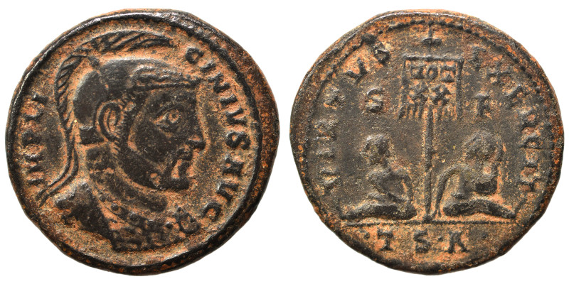 Licinius I, 308-324. Follis (bronze, 3.42 g, 19 mm), Thessalonica. IMP LICINIVS ...