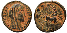 Divus Constantine I, died 337. Follis (bronze, 2.06 g, 15 mm), Antioch. DV CONSTANTINVS P T AVGG Veiled head of Divus Constantine I to right. Rev. Div...