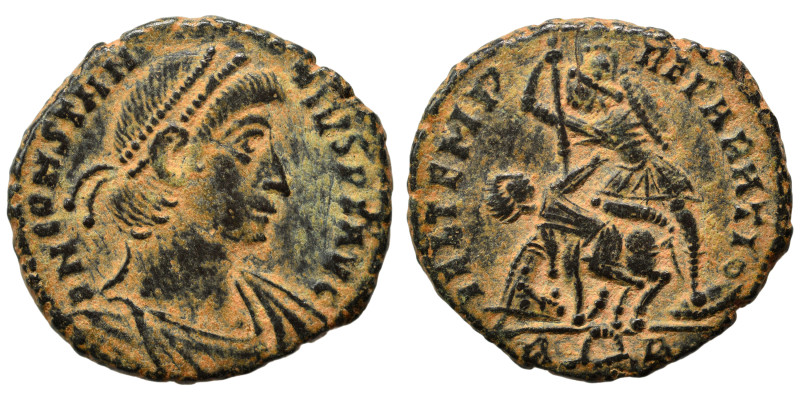 Constantius II, 337-361. Follis (bronze, 2.43 g, 17 mm). D N CONSTANTIVS P F AVG...