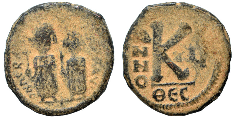 Heraclius, with Heraclius Constantine, 610-641. Half Follis (bronze, 5.53 g, 22 ...