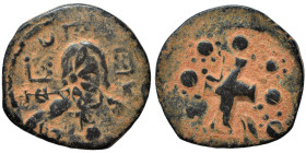 Alexius I Comnenus, 1081-1118. Follis (bronze, 5.42 g, 23 mm), Constantinople. Nimbate bust of Christ facing, wearing tunic and pallium, raising his r...