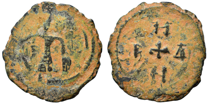 CRUSADERS. Edessa. Baldwin II, second reign, 1108-1118. Follis (bronze, 4.97 g ,...