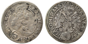 AUSTRIA. Holy Roman Empire. Habsburg. Leopold I, 1658-1705. 3 Kreuzer (silver, 1.58 g, 21 mm). Nearly very fine.