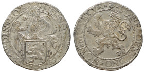 NETHERLANDS. Holland. Lion Dollar or Leeuwendaalder (silver, 26.83 g, 40 mm), 1576. MO NO ARG ORDIN HOL 1576 Knight standing left, head right, holding...