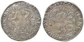 NETHERLANDS. Holland. Lion Dollar or Leeuwendaalder (silver, 27.20 g, 40 mm), 1576. MO NO ARG ORDIN HOL 1576 Knight standing left, head right, holding...