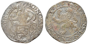 NETHERLANDS. Holland. Lion Dollar or Leeuwendaalder (silver, 26.88 g, 40 mm), 1589. MO NO ARG ORDIN HOL 1576 Knight standing left, head right, holding...