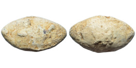 Sling bullet, 4th-1st centuries BC. (lead, 37.90 g, 31x18 mm). ΛY (ΣIMAXOY) - Monogram. Manov&Torbov 16.
"Sling bullet # 16 is with an abbreviated na...