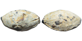 Sling bullet, 4th-1st centuries BC. (lead, 36.47 g, 33x17 mm). ΛY (ΣIMAXOY) - Monogram. Manov&Torbov 16.
"Sling bullet # 16 is with an abbreviated na...
