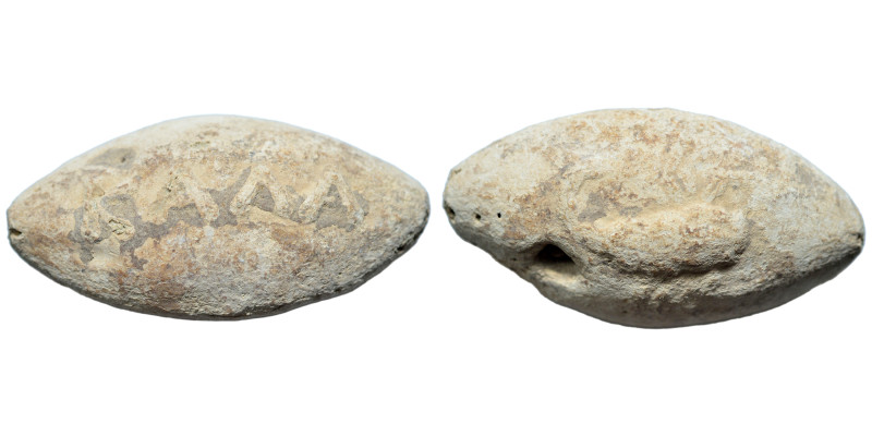 GREEK. Uncertain region. Sling bullet, 4th-1st centuries BC. (lead, 28.35 g, 31x...