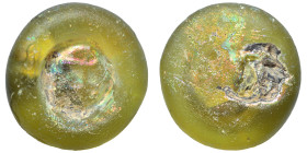 BYZANTINE. Circa 5-7th century. Weight of 1 Solidus (glass, 4.13 g, 22 mm). Monogram. Rev. Blank.