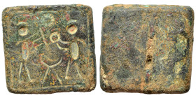 Byzantine weight (bronze, 14.16 g, 21x20 mm). Very fine.