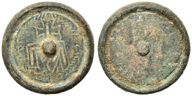 Byzantine weight (bronze, 26.81 g, 25 mm). Very fine.